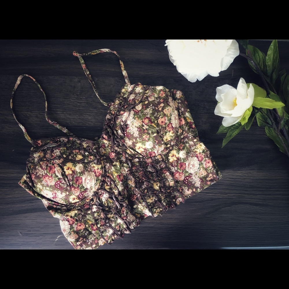 Floral Bustier Crop Top